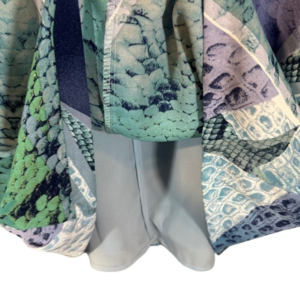 Olivaceous Blue Mystic Python Print Short Sleeve … - image 7